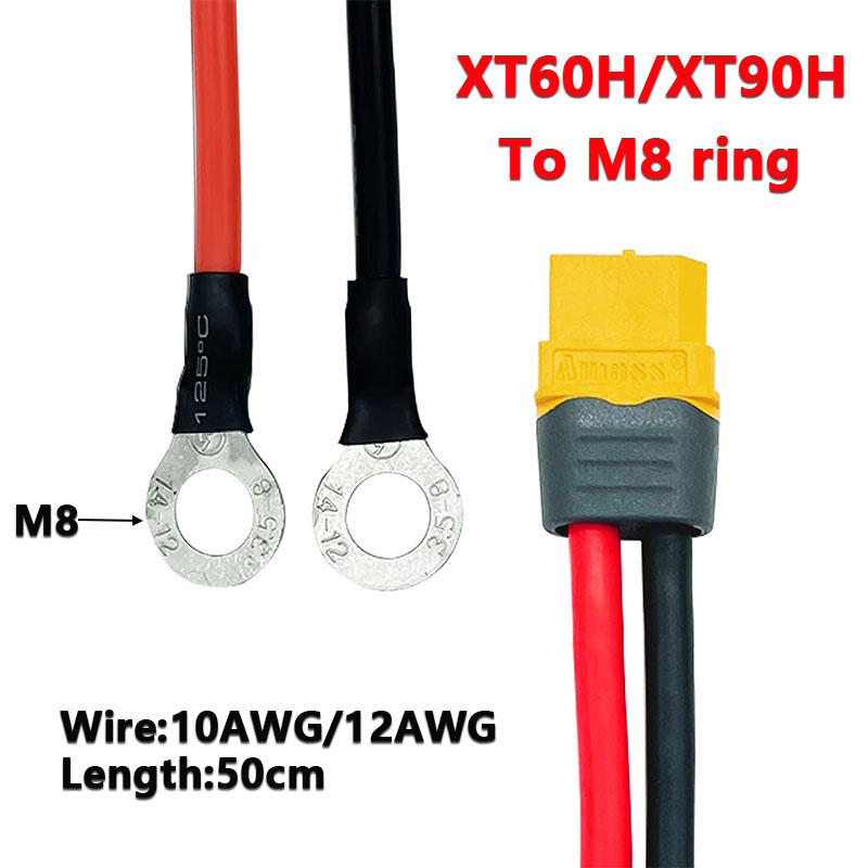 Balance Charger Rc - XT60H/XT90H zu M8 Ringösen-Anschlussstecker 10/12AWG Silikondraht