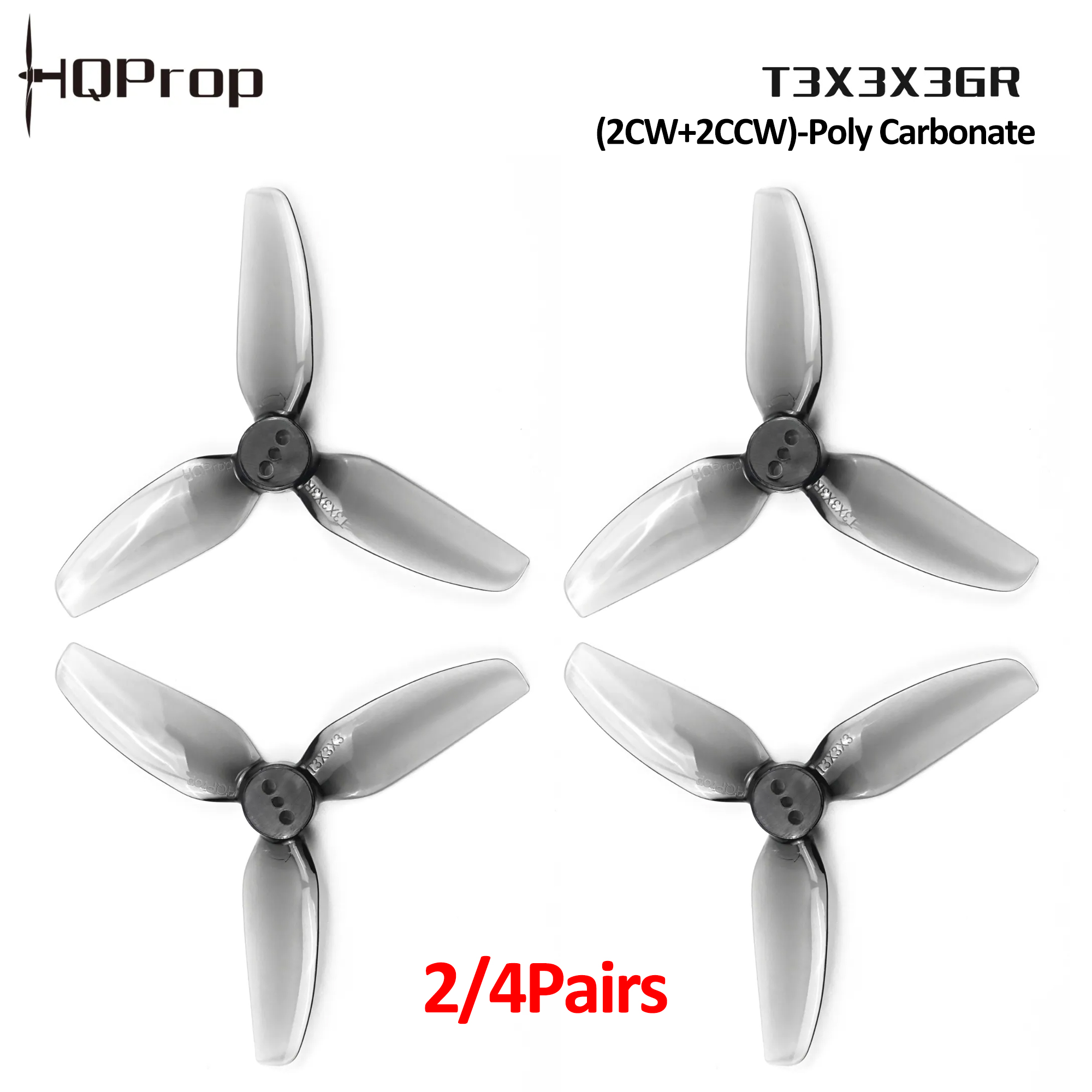 Drone Propeller - 2/4 Paare HQProp T3X3X3GR Propeller 3